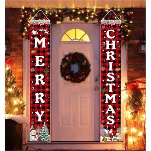 Christmas Decorations Merry Christmas Door Sign Welcome Banner